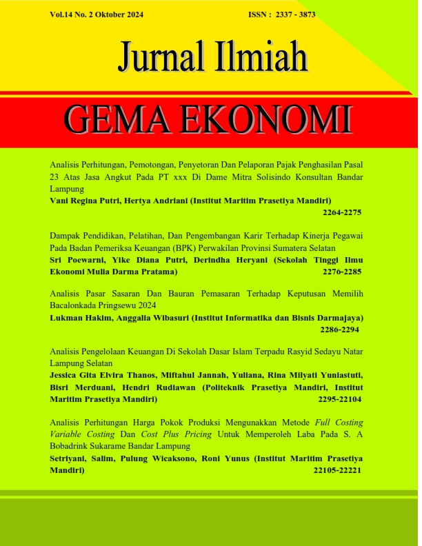 					Lihat Vol 14 No 2 (2024): Jurnal Ilmiah Gema Ekonomi
				