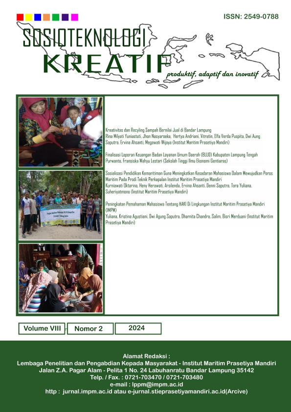 					Lihat Vol 8 No 2 (2024): Jurnal Sosioteknologi Kreatif
				